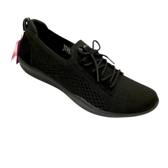 Skechers Black Knit Stretch Fit Slip On Sneakers 8.5 Memory Foam Athleisure - Picture 1 of 11